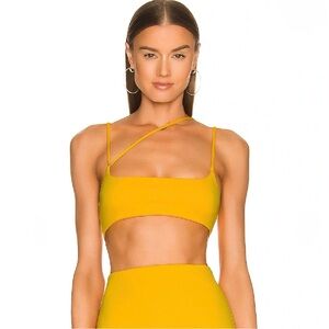 MICHAEL COSTELLO x REVOLVE Amira Crop Top Citrus Yellow NWT M